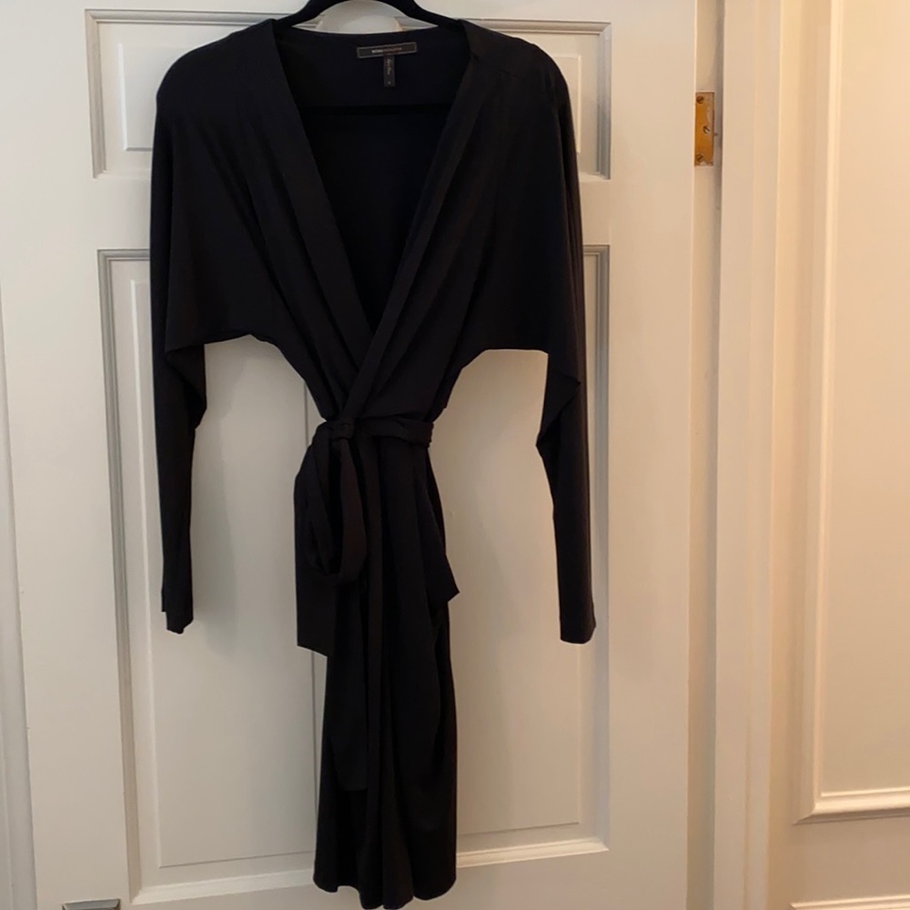 BCBG Maxazria black wrap dress.